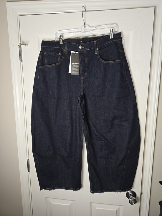 Ruti Denim - Ruti The Petite FearlessWide Leg Barrel Jeans 2.0 Dark Blue Wash Size 16p